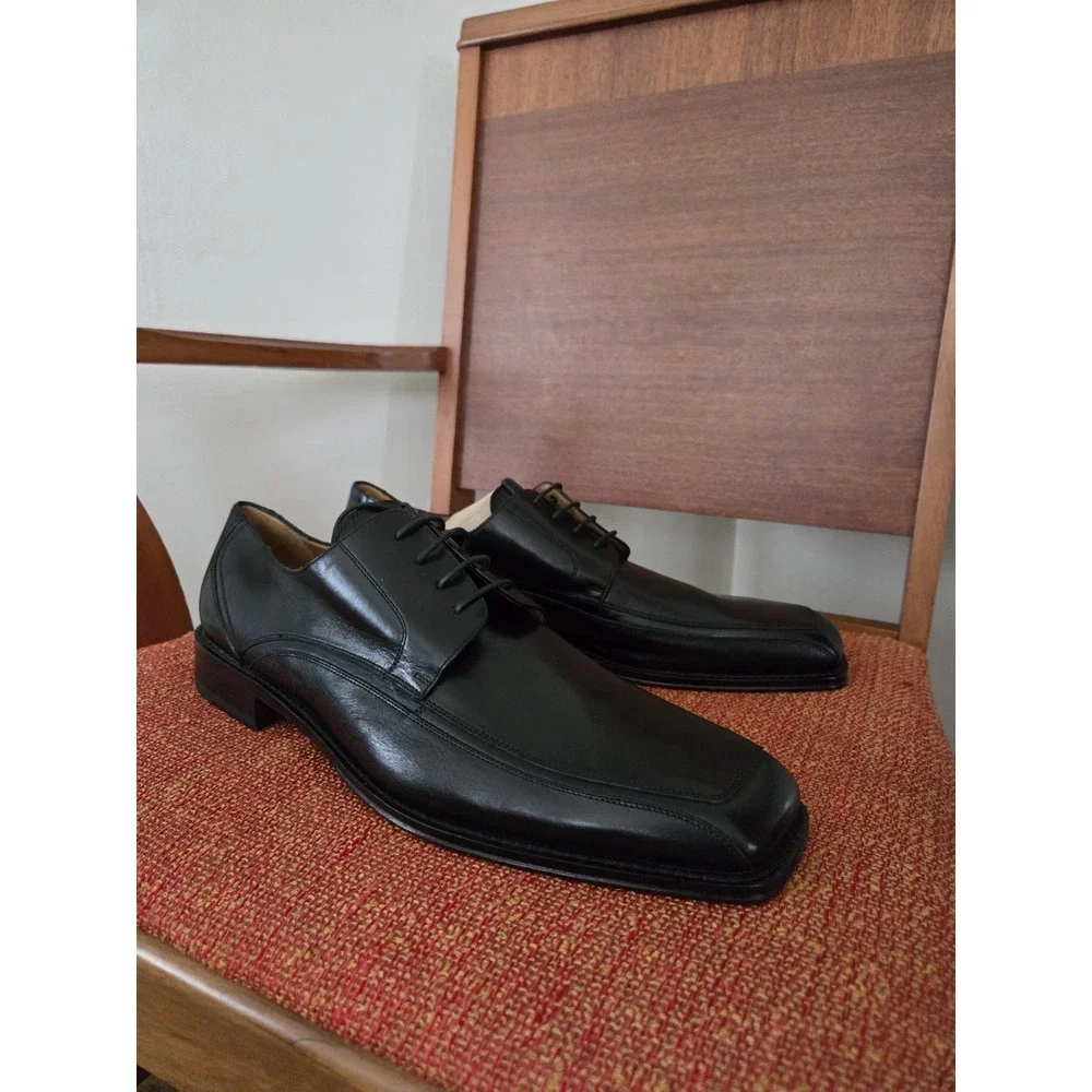 Mezlan Square Toe Derby Dress Shoes Men's 13m Made In Spain Black Old Money‎